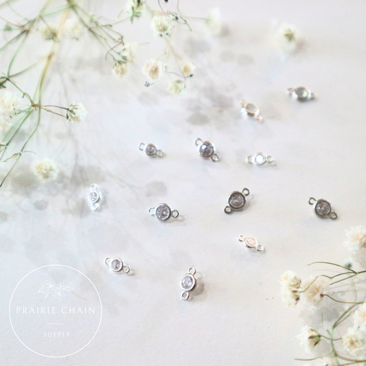 4mm AAA Cubic Zirconia Diamond Connectors