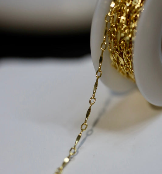 14k Gold-Filled Cable Dapped Bar Chain