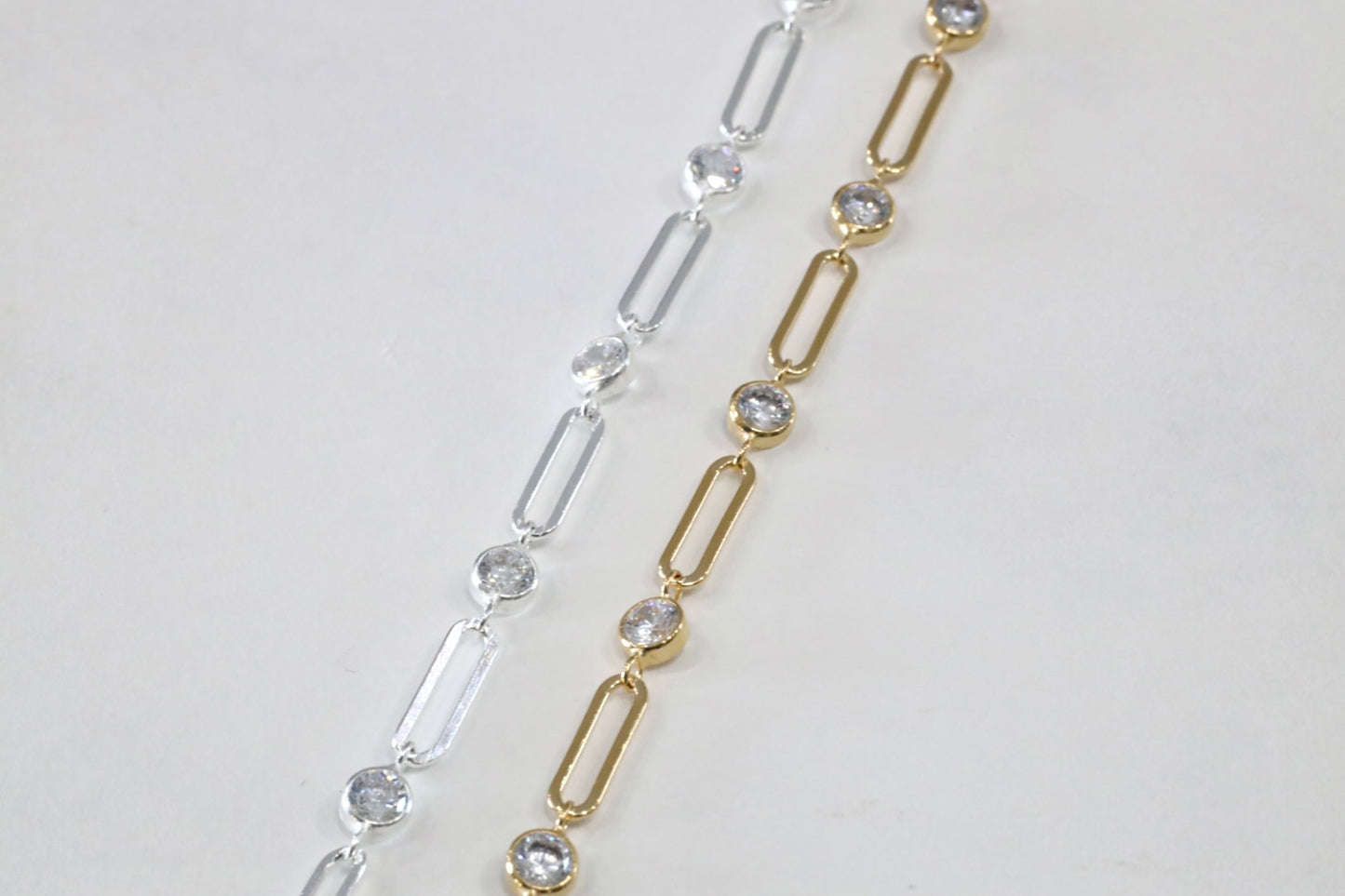 Gold-Filled Paperclip with 4mm Benzel Zircon