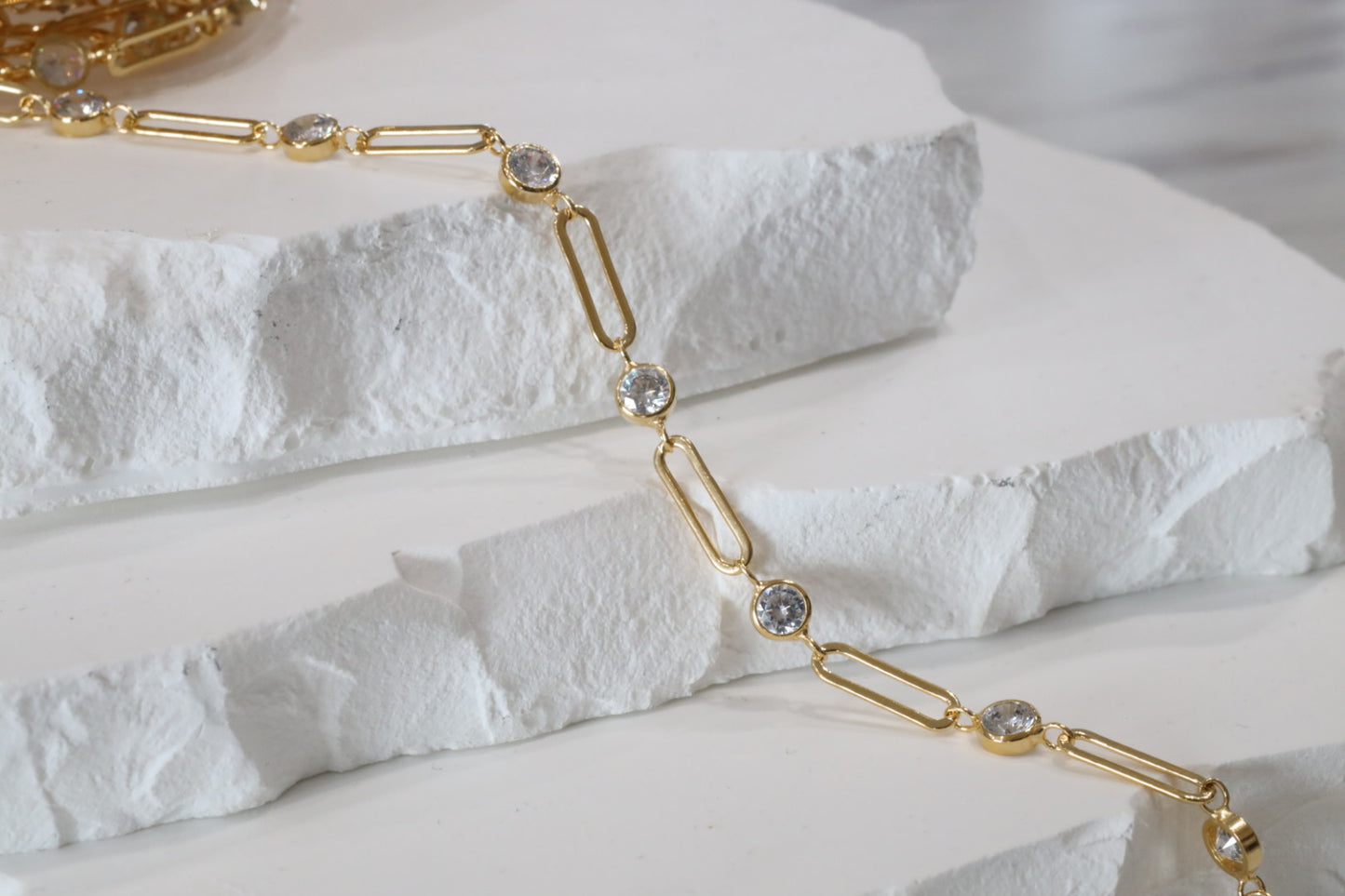 Gold-Filled Paperclip with 4mm Benzel Zircon