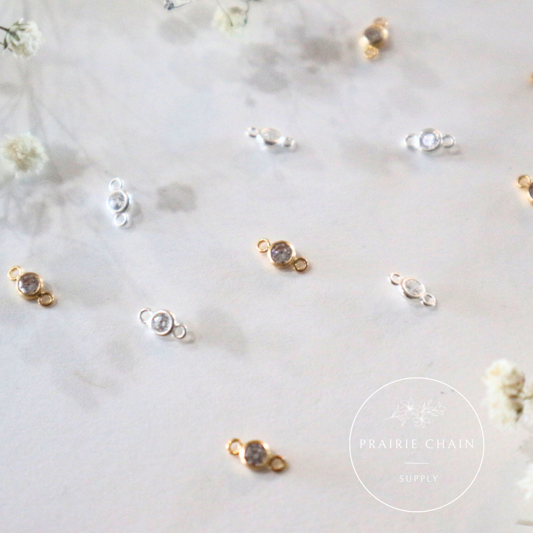 3mm AAA Cubic Zirconia Diamond Connectors