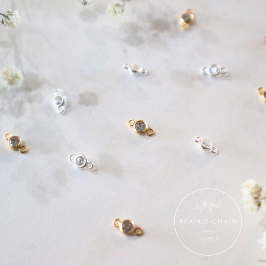 3mm AAA Cubic Zirconia Diamond Connectors