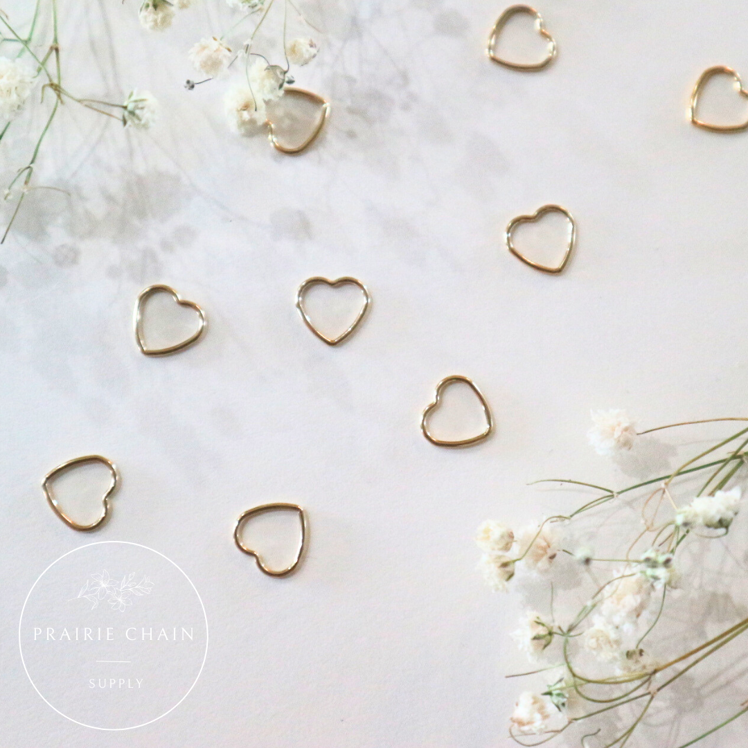 Small Gold-Filled Heart Charm/Connector