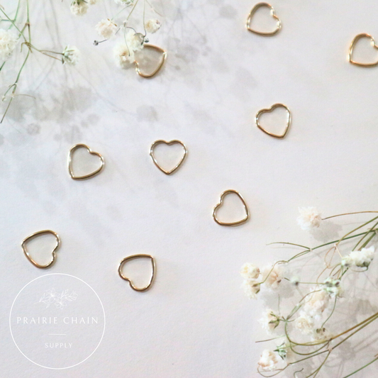 Small Gold-Filled Heart Charm/Connector