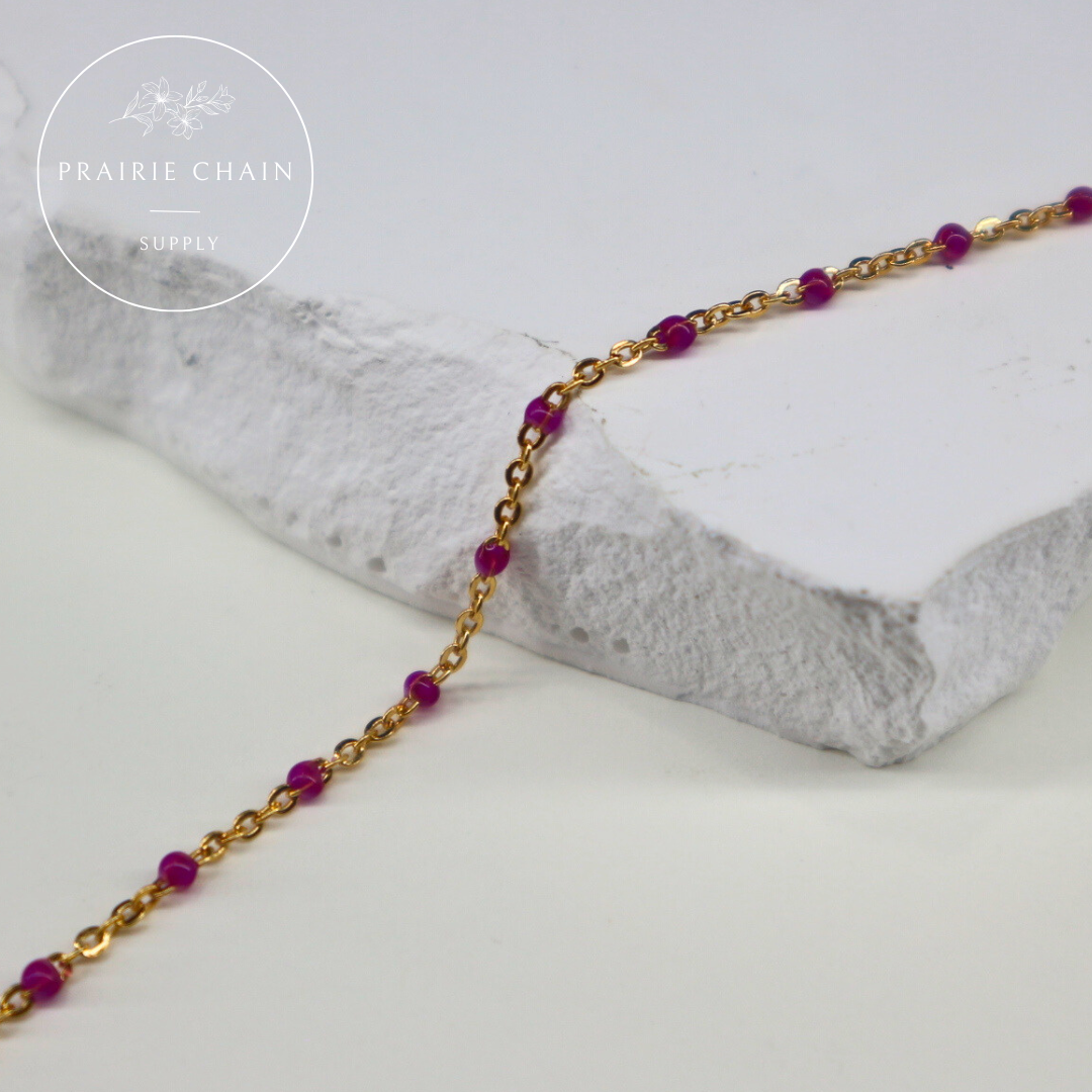 Gold-Filled Satellite with Purple Enamel