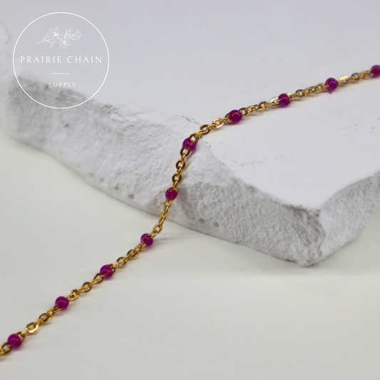 Gold-Filled Satellite with Purple Enamel