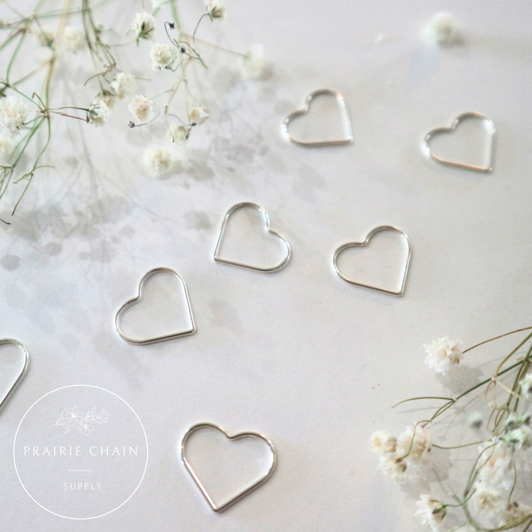 Large Sterling Silver Heart Charm/Connector
