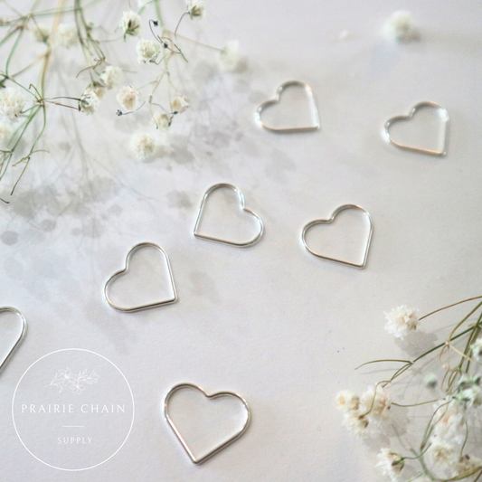 Large Sterling Silver Heart Charm/Connector